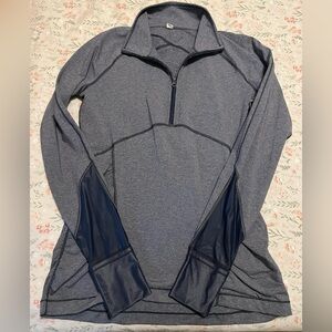 lululemon athletica Women's Gray and Navy Half-Zip Sweatshirt